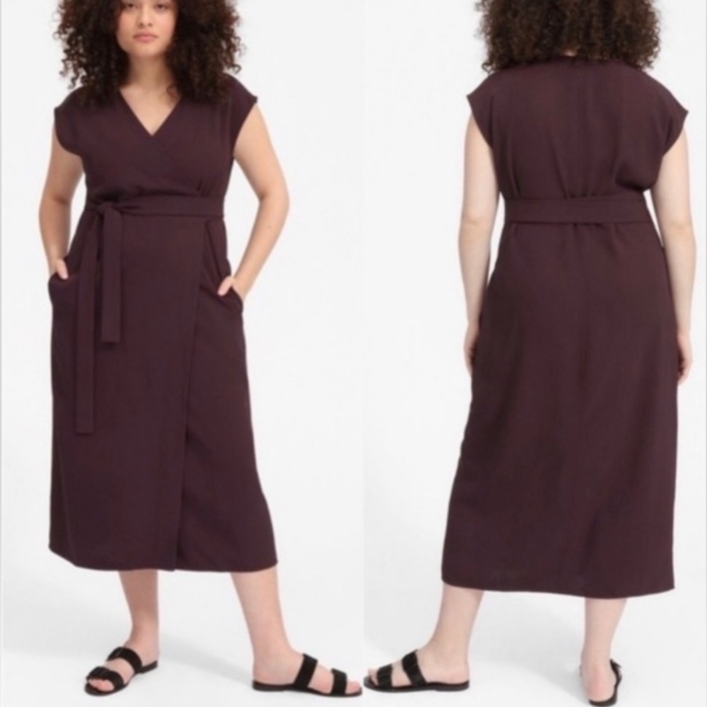 EUC Everlane Plum Japanese GoWeave Wrap Dress (Size:10)